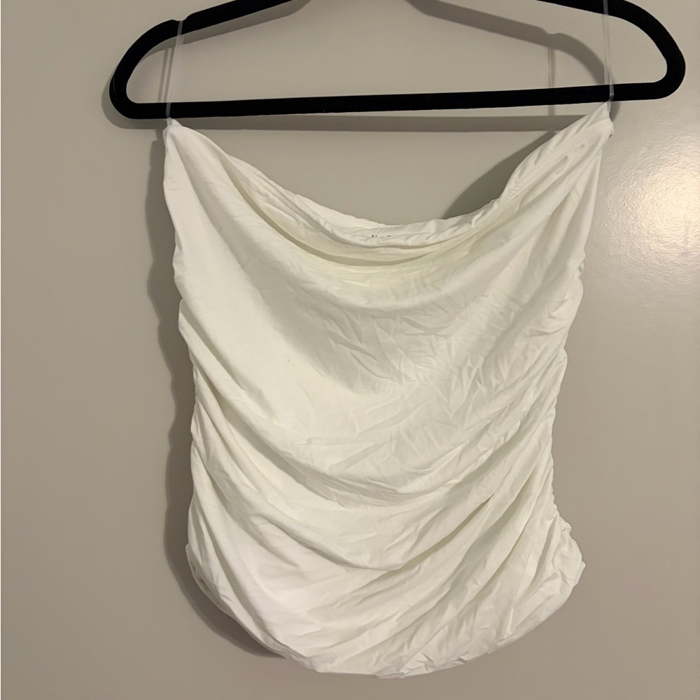 Abercrombie & Fitch White Draped Blouse